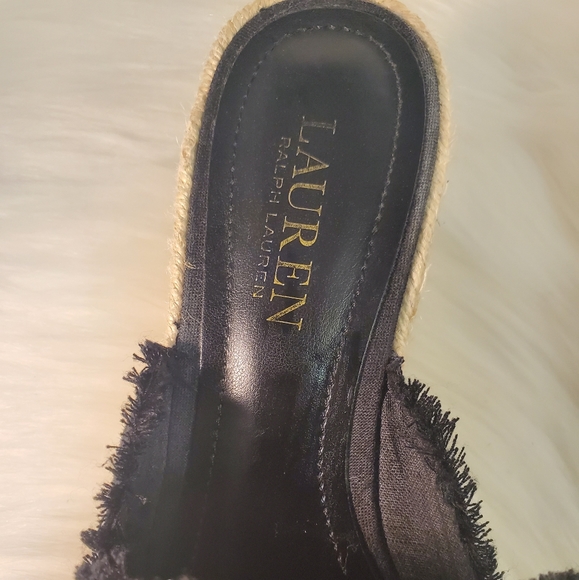 RALPH LOREN BLACK CARLYNDA SLIP WEDGES SIZE 7B - Picture 3 of 8